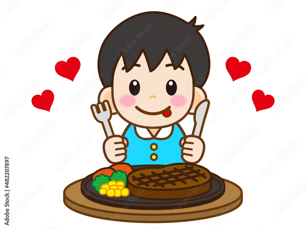 ステーキを食べる男の子のイラスト素材 Stock Vector Adobe Stock ステーキを食べる男の子のイラスト素材 Stock Vector Adobe Stock