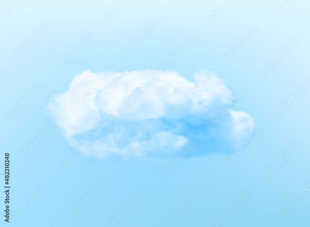 Realistic white cloud on blue sky. Vector illustration Realistic white cloud on blue sky. Vector illustration
