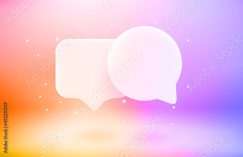 Dialog concept. 3d vector objects with levitation effect