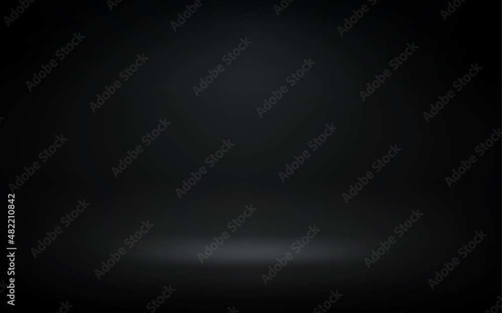 Black room with one projector. 3d vector premium showcase for display products