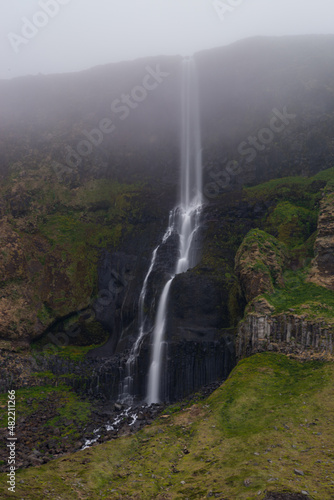 Bjarnarfoss Waterfall in Iceland during Summer