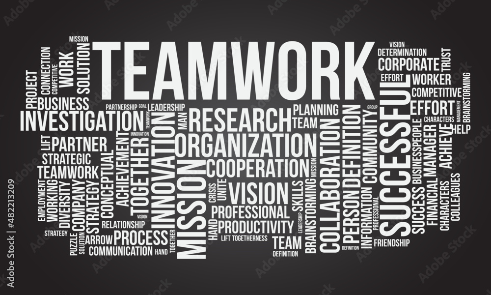 Teamwork word cloud template. Business concept vector background. Stock ...