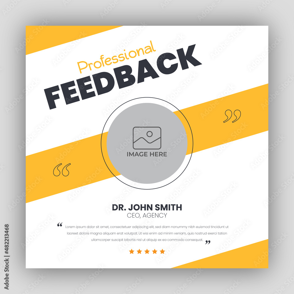 Obraz premium Customer feedback testimonial social media post web banner template