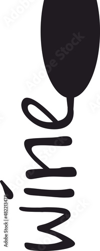 decorative simple graphic wine  glass silhouette 