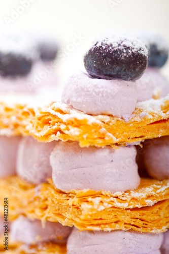 napoleon blueberry cake dessert