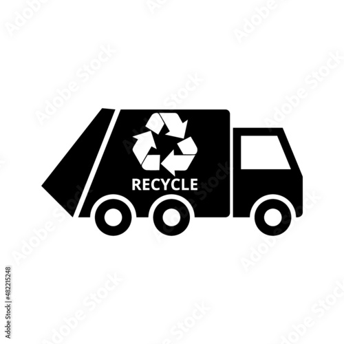 Recycling truck icon isolated on white background
