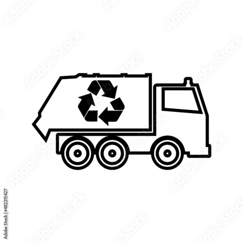 Recycling truck icon isolated on white background