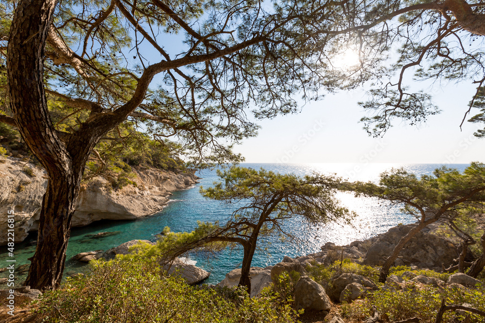beautiful blue lagoon with big rocks beautiful blue lagoon with big rocks