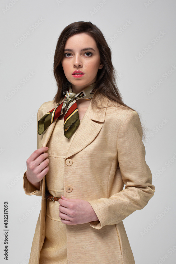 Amazon.com: Autumn Silk Scarf Accessory Women's Suit Jacket French Style  Elegant Office Lady Loose Medium Length Blazer Black XS : Clothing, Shoes &  Jewelry