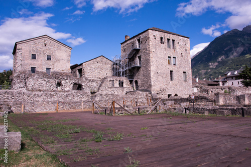 Fortifications of  the city of Aosta, Aosta Valley, Italy photo