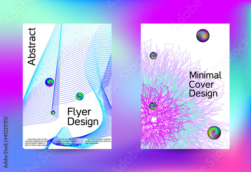 Minimum coverage of a vector. Cover design. Set of modern abstract musical backgrounds. Sound flyer for creating a fashionable cover, banner, poster, booklet...