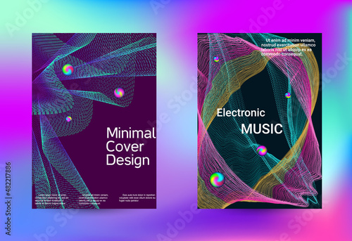 Minimum coverage of a vector. Cover design. Set of modern abstract musical backgrounds. Sound flyer for creating a fashionable cover, banner, poster, booklet...