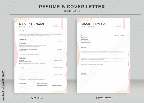 Resume and Cover Letter Template, Minimalist resume cv template, Cv professional jobs resumes