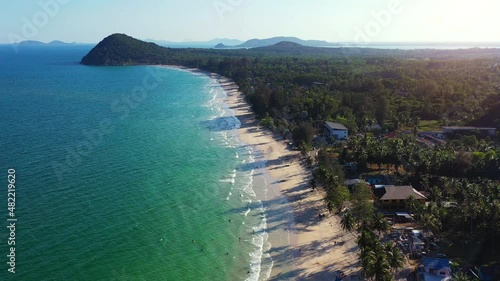 Hyperlapse of Thungwualaen Beach in Chum phon, Thailand. photo