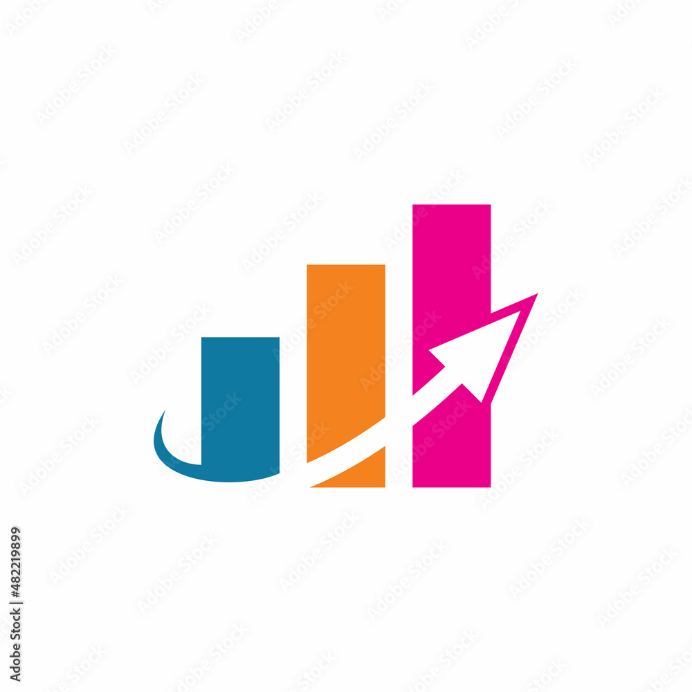 full color business arrow cart logo design full color business arrow cart logo design