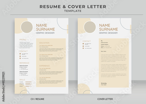 Resume and Cover Letter Template, Minimalist resume cv template, Cv professional jobs resumes
