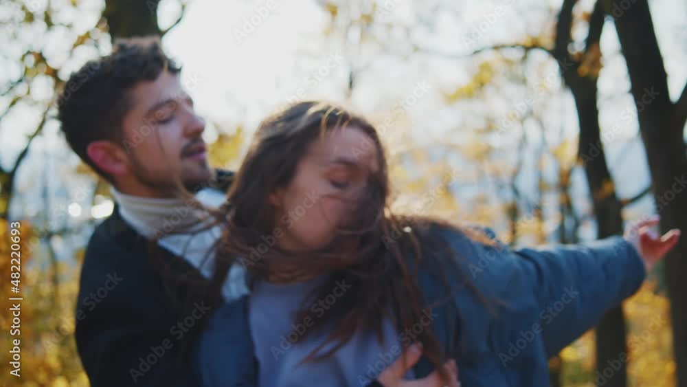 Couple of charismatic dance artists performing together outdoor in beautiful nature. Choreography. People dancing. Contemporary show. Couple of charismatic dance artists performing together outdoor in beautiful nature. Choreography. People dancing. Contemporary show.