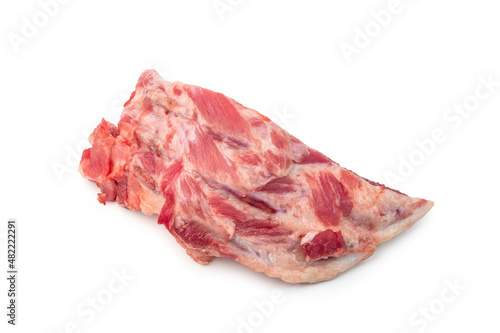 Part of Raw Pork Ribs Isolated On White Background