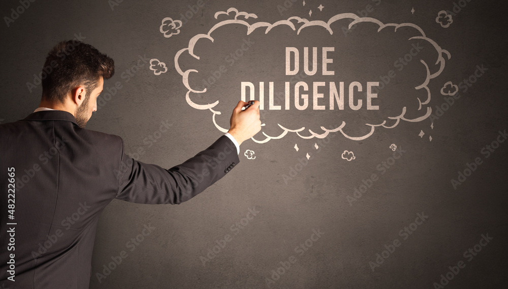businessman drawing a cloud with inscription businessman drawing a cloud with inscription