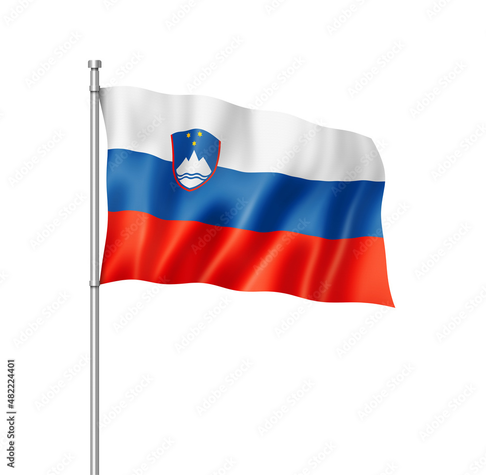 Slovenian flag isolated on white Slovenian flag isolated on white