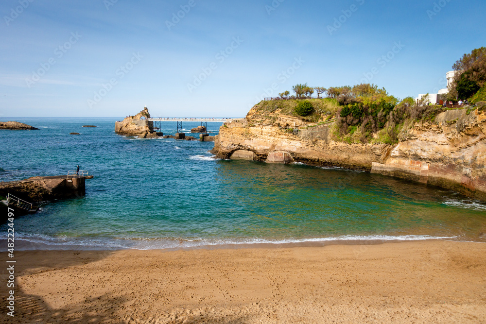 Rock of the Virgin and seaside in biarritz