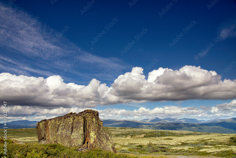 Giant rock on a Norwegian mountain plateau near Lesja