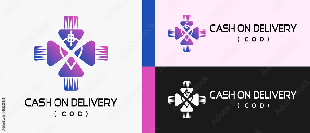 cash on delivery logo design template with arrow, pin and currency icon elements in creative concept. premium logo illustration vector cash on delivery logo design template with arrow, pin and currency icon elements in creative concept. premium logo illustration vector