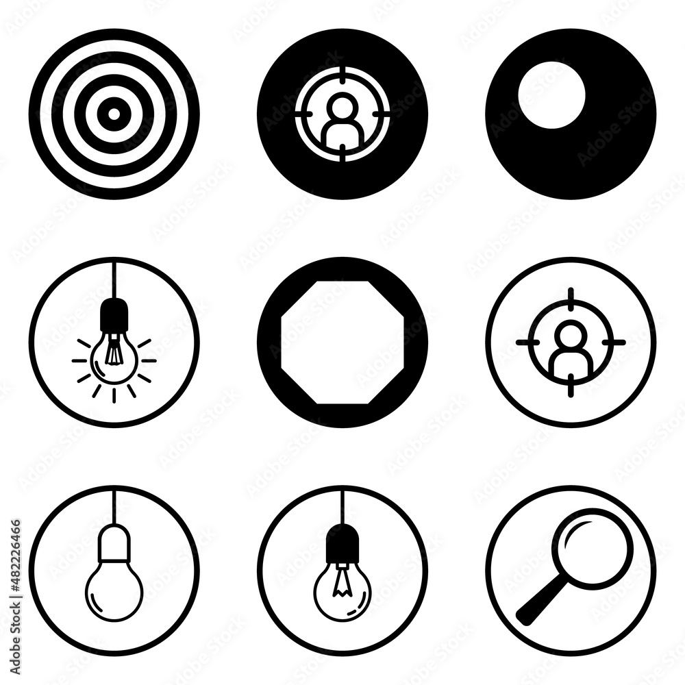 Circles Flat Icon Set Isolated On White Background Circles Flat Icon Set Isolated On White Background