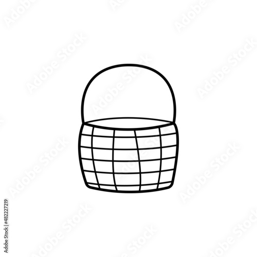 Basket linear icon. Contour symbol. Vector isolated outline