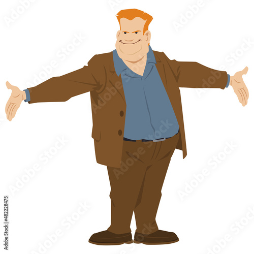 Happy businessman. Illustration for internet and mobile website.