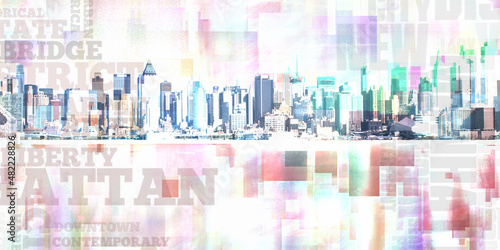 Manhattan harbor. Modern Abstract