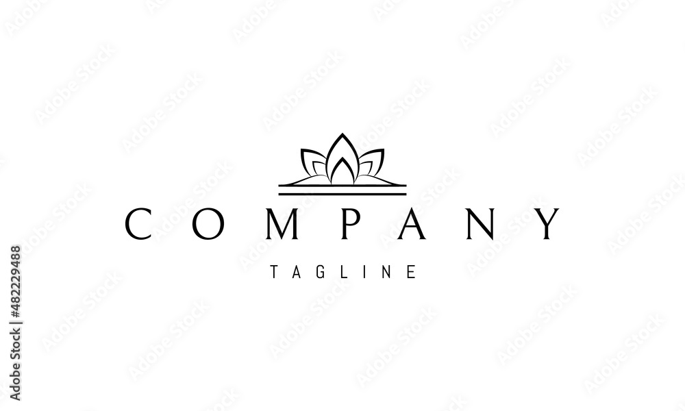 Vector logo on which an abstract image of lotus petals on the waves. Vector logo on which an abstract image of lotus petals on the waves.