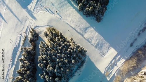 Aerial winter view of the ski center Vysne Ruzbachy, Slovakia photo