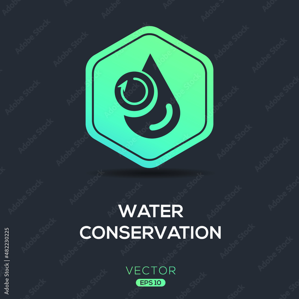 Obraz premium Creative (Water conservation) Icon ,Vector sign.
