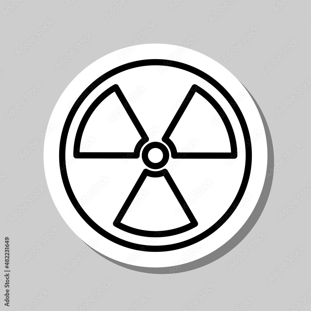 Radiation simple icon vector. Flat desing. Sticker with shadow on gray background.ai Radiation simple icon vector. Flat desing. Sticker with shadow on gray background.ai