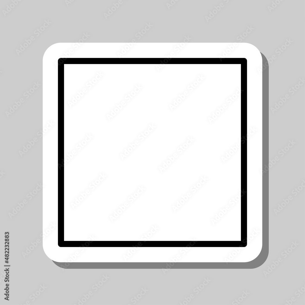 Stop, musical simple icon. Flat desing. Sticker with shadow on gray background.ai