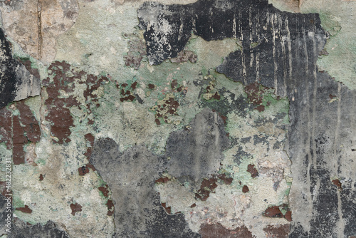 Old plaster cracked on the wall
