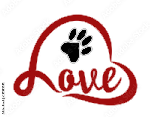 My cat is my valentine, love banner, vector illustration	