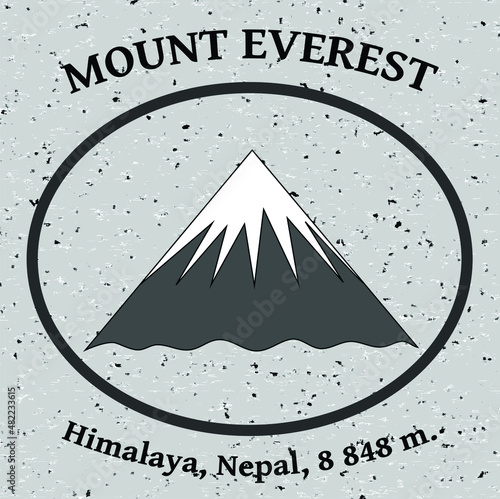 mount Everest, mountain vector illustration himalayas mountains logo