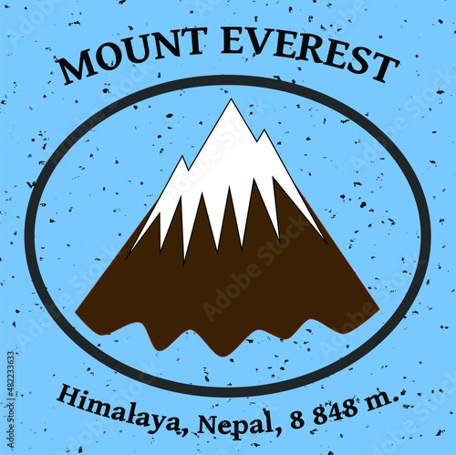 mount Everest, mountain vector illustration himalayas mountains logo