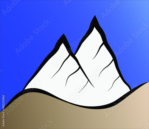 mountain silhouette vector illustration of himalaya mountains logo extreme terrain mount everest lhotse cho oyu makalu annapurna ama dablam