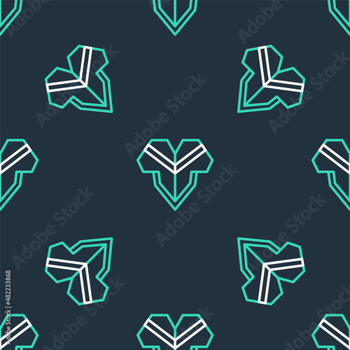 Line Traditional mexican poncho clothing icon isolated seamless pattern on black background. Vector