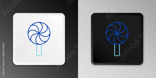 Line Lollipop icon isolated on grey background. Candy sign. Food, delicious symbol. Colorful outline concept. Vector