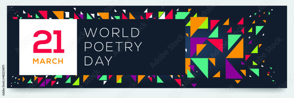 Creative design for (World Poetry Day), 21 March, Vector illustration.