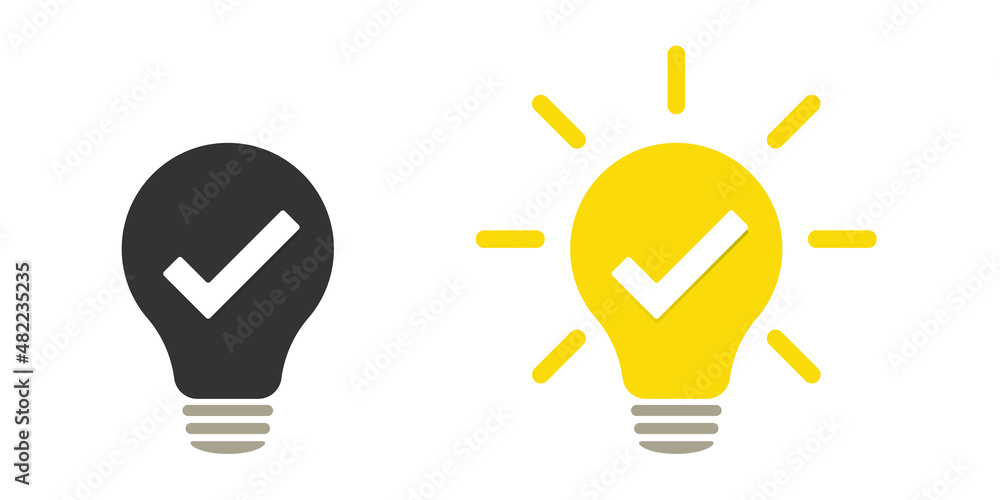 Lamp icons set. Idea lamp icon collection. Flat style - stock vector Lamp icons set. Idea lamp icon collection. Flat style - stock vector