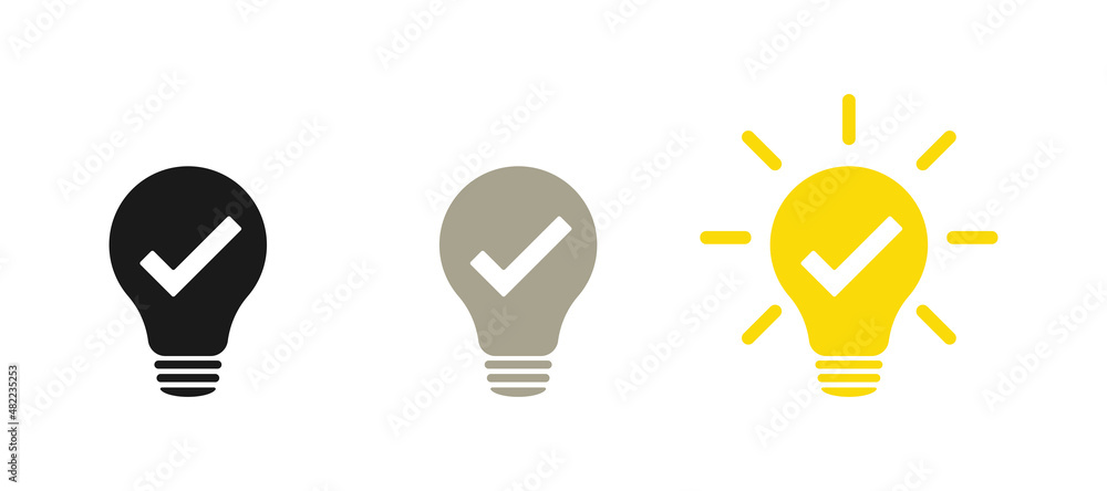 Lamp icons set. Idea lamp icon collection. Flat style - stock vector Lamp icons set. Idea lamp icon collection. Flat style - stock vector