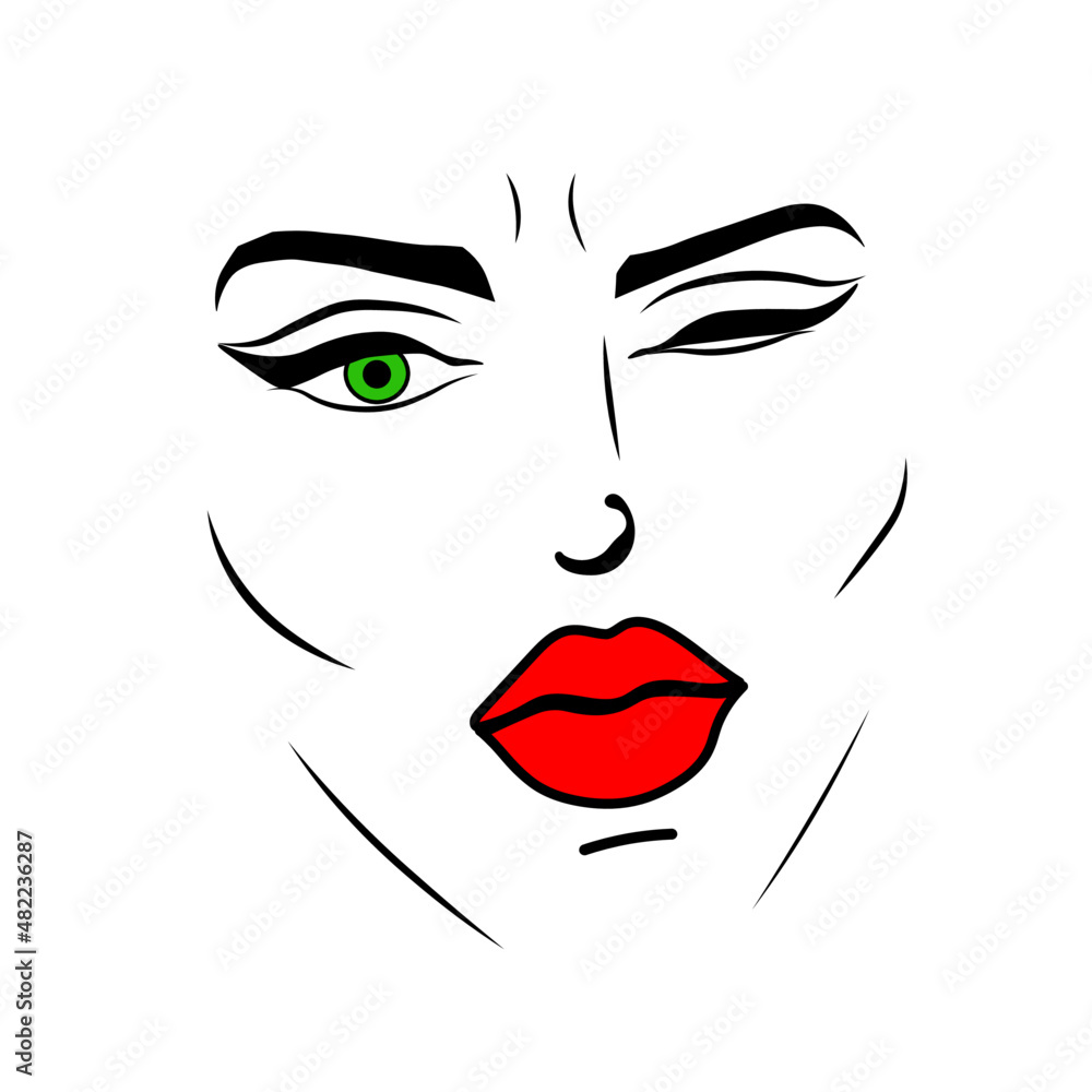 Obraz premium beautiful girl face vector