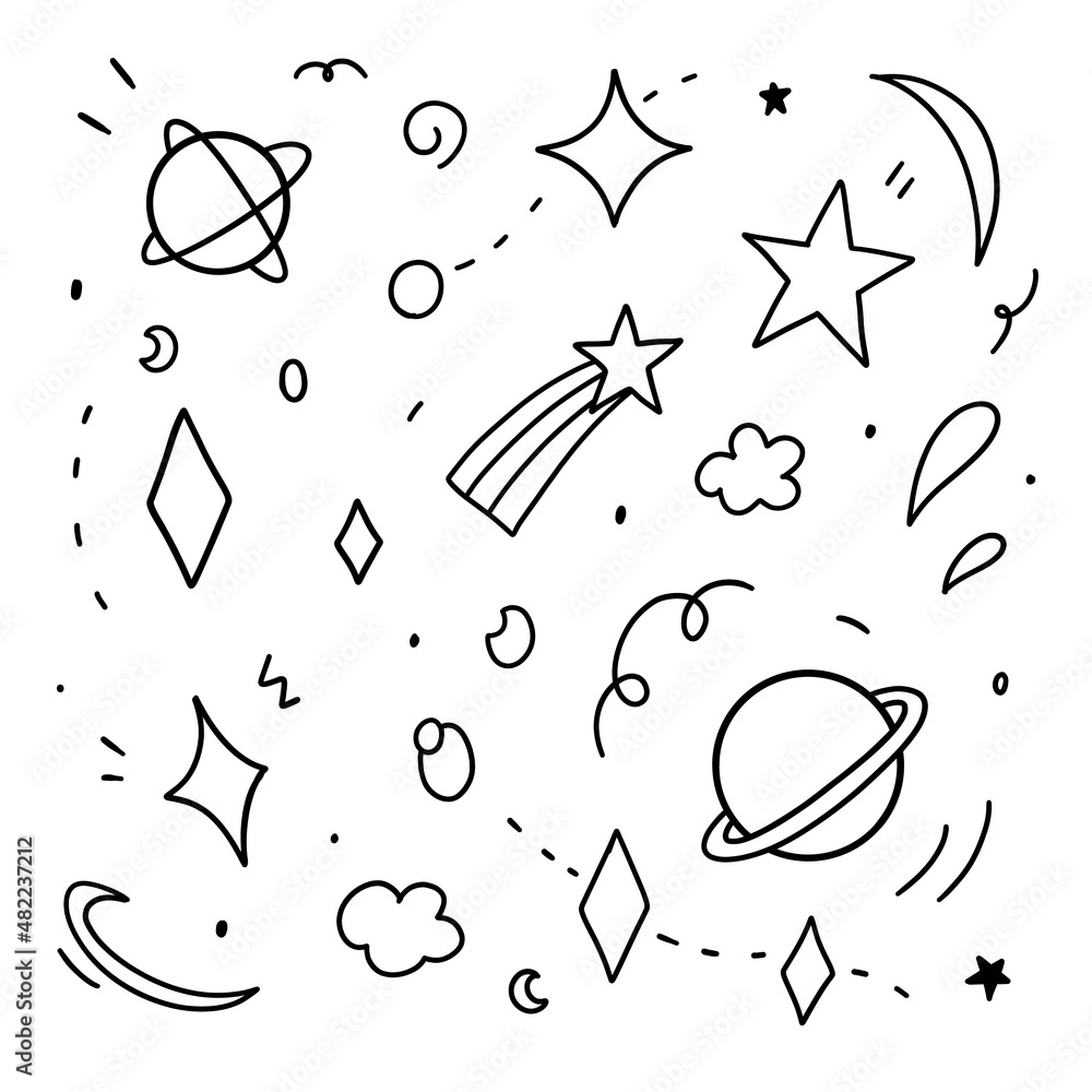 Star and Galaxy doodle. Vector illustration Stock Vector | Adobe Stock