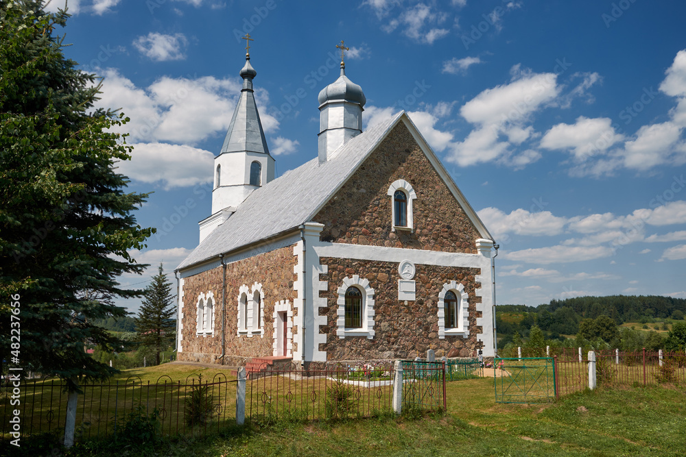 Old ancient orthodox Church of St Alexander Nevsky in Krevo, Grodno region, Belarus.