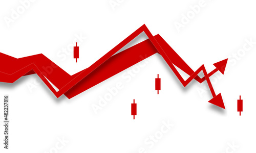 Börse Chart Aktie Aktien Crash Hintergrund Pfeil Rot 
